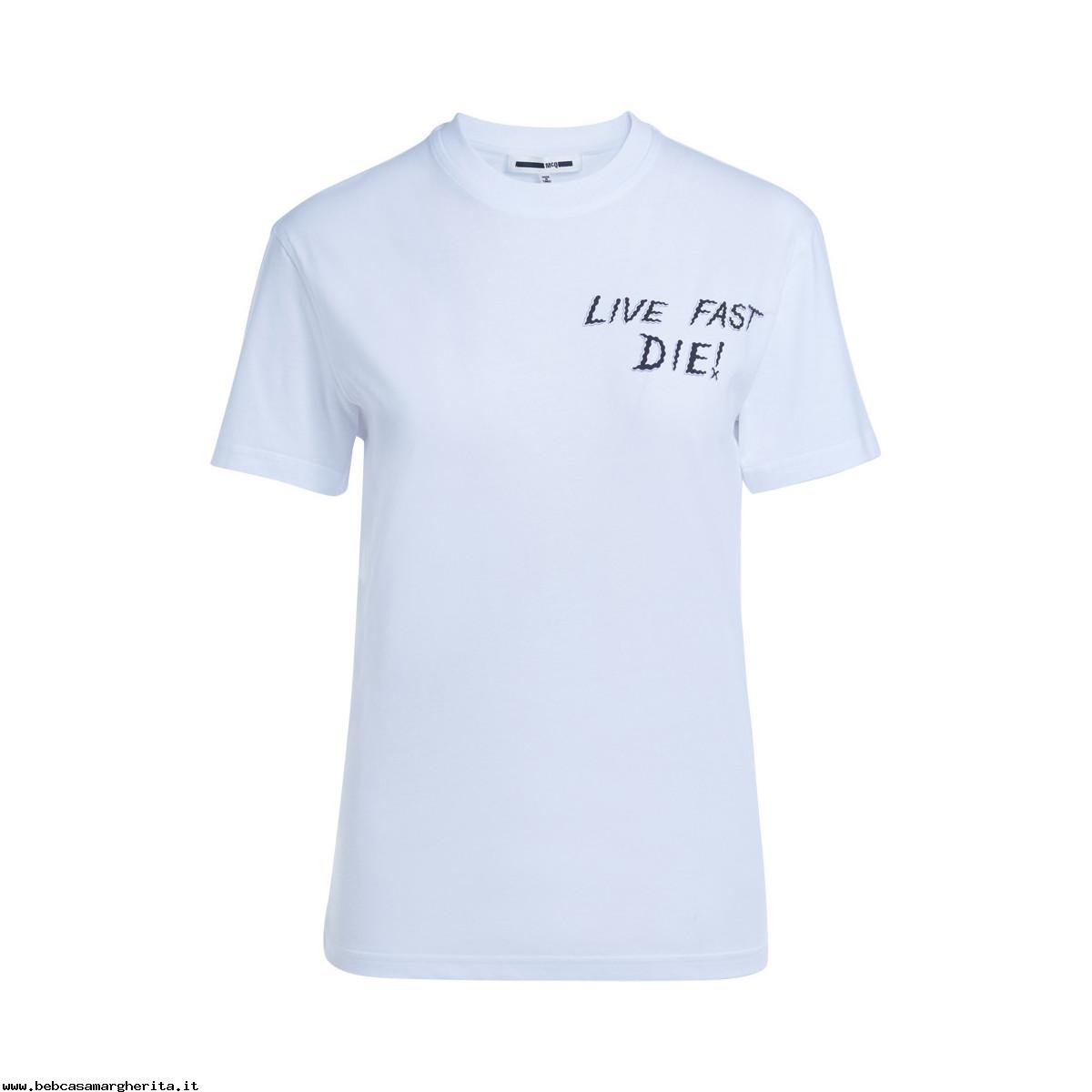 T-shirt-Polo-T-Shirt-Alexander-McQueen-bianca-con-stampa-YWL4XOAV